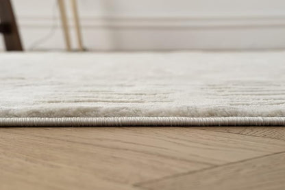 Revival Rugs Shell 9'2"x12'2" Washable Area Rug for Living Room Bedroom - 100% Recycled Oeko-TEX Certified, Medium Pile, Beige, Cream