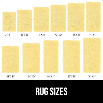 GORILLA GRIP Bath Rug Mat 44x26, Thick Soft Absorbent Chenille, Quick Dry Microfiber Mats, Rubber Backing Washable Shower Floor Rugs, Bathmat Runner, US Designed Bathroom Home Decor Accessories Yellow