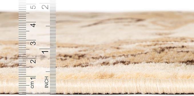 Unique Loom Taftan Collection Border Geometric Tribal Inspired Design Area Rug (5' 0 x 8' 0 Rectangular, Ivory/ Tan)