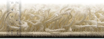 Unique Loom Solid Shag Collection Area Rug (6' 1" Round, Pure Ivory)