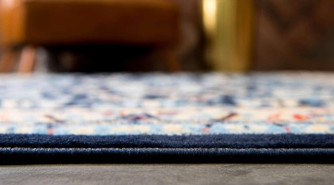 Unique Loom Sialk Hill Collection Area Rug - Washington (2' 2" x 3' 1" Rectangle Navy Blue/Cream)