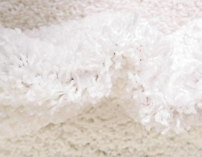 Unique Loom Davos Shag Collection Area Rug - Solid (2' 7" x 13' 1" Runner, White/ Ivory)
