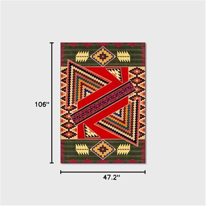 Vintage Boho Area Rugs Multicolor Ethnic Style Geometric Splicing Carpets Bedroom Living Room Kitchen Floor Mats Indoor Outdoor Non-Shedding Runner Rug Home Décor Carpet 4' X 9'