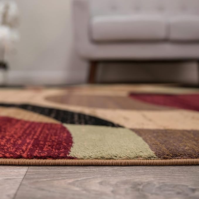 Rugshop Contemporary Abstract Circles Perfect for high Traffic Areas of Your Living Room,Bedroom,Home Office,Kitchen Area Rug 7'10" x 10'2" Multi