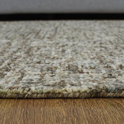 Hand Tufted Wool ECO-Friendly Area Rugs - 4'x6', Rectangle Shape, Dark Brown & Beige, Solid Plain Design, High Pile Handmade Area Rugs for Living Room, Bed Room (KWC111)