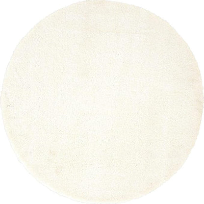 Unique Loom Solo Collection Area Rug - Calabasas (6' 1" Round, Snow White)