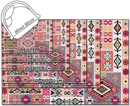 Vintage Boho Area Rugs Multicolor Ethnic Style Geometric Splicing Carpets Bedroom Living Room Kitchen Floor Mats Indoor Outdoor Non-Shedding Runner Rug Home Décor Carpet 2' X 4'