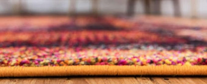Unique Loom Estrella Collection Rustic, Distressed, Modern, Abstract Area Rug (8' 0 x 11' 0 Rectangular, Orange/Black)