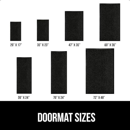 GORILLA GRIP Waterproof Traffic Guard Door Mat, 47x35, Heavy Duty Entryway Mats, Strong Rubber Back Commercial Utility Rugs for Office Hallway, Garage Floor and Home, Low Profile Carpet Runner, Black