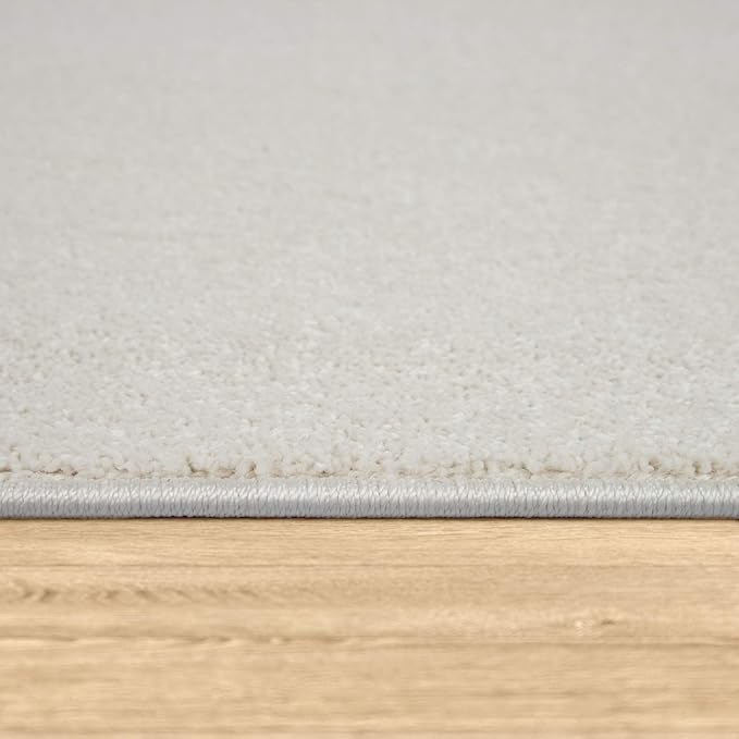 Paco Home Solid Area Rug in Cream Modern Plain Design, Size: 2'8" x 4'11"