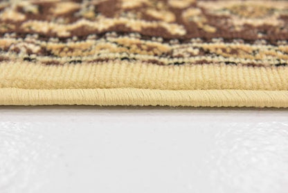 Unique Loom Reza Collection Traditional Persian Style Area Rug, 2 ft 7 in x 10 ft, Ivory/Brown