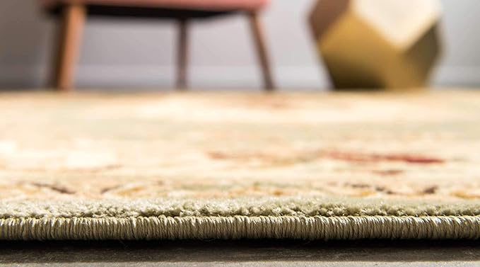 Unique Loom Versailles Collection Traditional Classic Floral Motif Area Rug (8' 0 x 8' 0 Round, Green/ Ivory)
