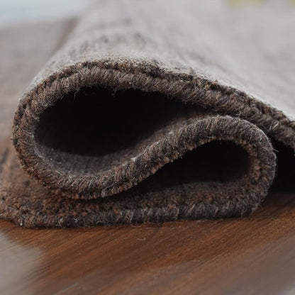 Hand Knotted Loom Wool ECO-Friendly Area Rugs - 8'x8', Octagon, Brown Color, Solid Plain Design, High Pile Thick Handmade Anti Skid Area Rugs for Living Room, Bed Room (L00111)