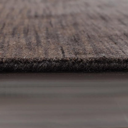 Hand Knotted Loom Wool ECO-Friendly Area Rugs - 10'x10', Octagon, Brown Color, Solid Plain Design, High Pile Handmade Anti Skid Area Rugs for Living Room, Bed Room (L00111)