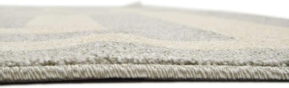 Unique Loom Athens Collection Classic Geometric Modern Border Design Area Rug (9' 0 x 12' 0 Rectangular, Gray/ Beige)