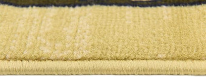 Unique Loom Taftan Collection Border Geometric Tribal Inspired Design Area Rug (8' 0 x 8' 0 Square, Gold/ Gray)