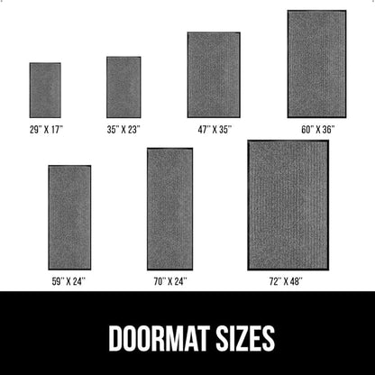 GORILLA GRIP Waterproof Traffic Guard Door Mat, 2 Pack Heavy Duty Entryway Mats, Strong Rubber Back Commercial Rugs for Office Hallway, Garage Floor and Home, Low Profile Carpet, 35x23, Light Gray