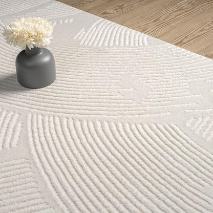 Abani Zen 5' x 8' Cream Rug – Neutral Brush Stroke Sandbrush Design, Soft Area Rug for Living Room & Bedroom, Durable & Easy to Clean
