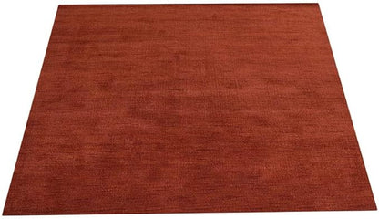 Hand Knotted Loom Wool ECO-Friendly Area Rugs - 10'x10', Square, Light Red Color, Solid Plain Design, High Pile Handmade Anti Skid Area Rugs for Living Room, Bed Room (L00111)