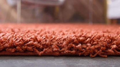 Unique Loom Solid Shag Collection Area Rug (3' 3" x 5' 3" Rectangle, Terracotta)
