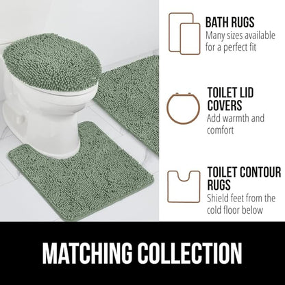 GORILLA GRIP Bath Rug Mat 60x17, Soft Absorbent Chenille, Quick Dry Microfiber Mats, Rubber Backing Washable Shower Floor Rugs, Bathmat Runner, US Designed Bathroom Home Decor Accessories Sage Green
