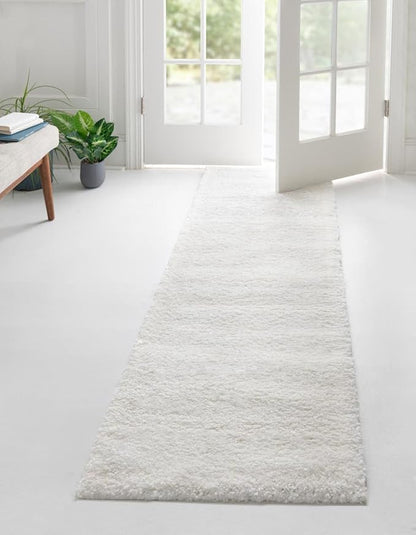 Unique Loom Solo Collection Area Rug - Calabasas (2' 2" x 8' Runner, Snow White)