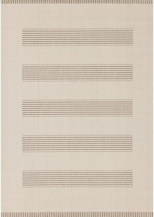 Beige Carpet for Bedroom with Striped Design, 5x7 Washable Boho Rug for Living Room or Versatile Accent to Refresh Any Room Décor
