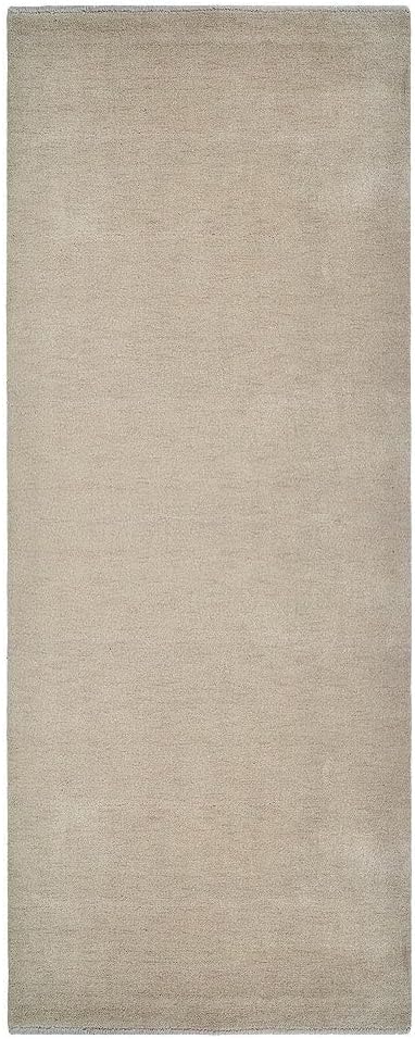 Rugsotic Carpets Hand Knotted Loom Wool ECO-Friendly Area Rugs - 2'6''x6', Runner, Beige Color, Solid Plain Design, High Pile Handmade Anti Skid Area Rugs for Living Room, Bed Room (L00111)