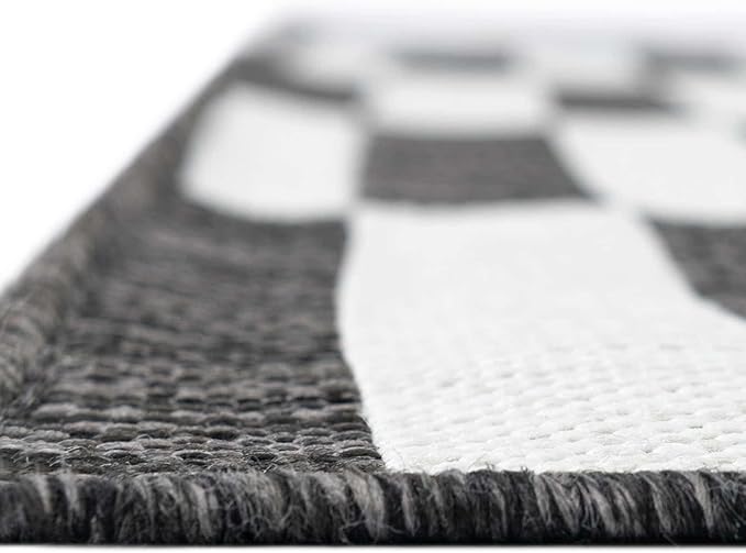 Unique Loom Outdoor Striped Collection Area Rug - Striped (2' x 3' 1" Rectangle Charcoal/Ivory)