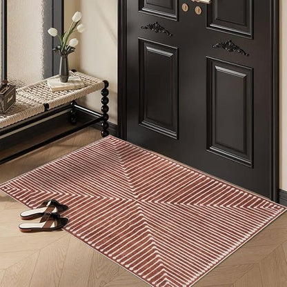 GLN Rugs Contemporary Collection - Machine Washable Area Rug, Contemporary Washable, Non Slip, Low Pile Chenille Rug, Living Room, Bedroom, Kitchen Rug (2' x 3' Beige Orange)
