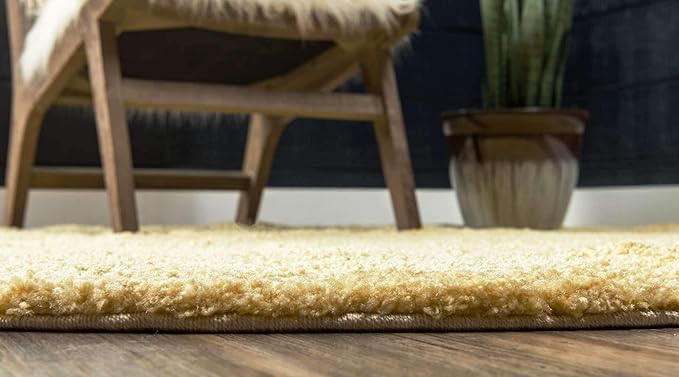 Unique Loom Solo Collection Area Rug - Calabasas (7' 10" Round, Yellow)
