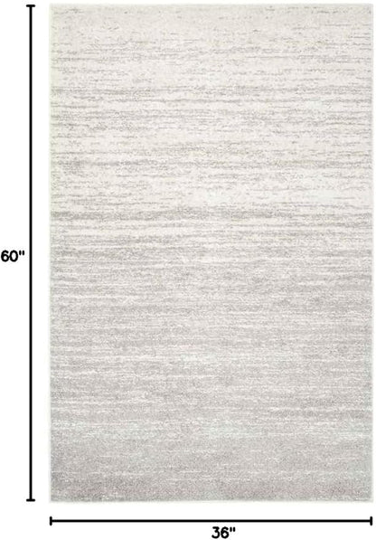 SAFAVIEH Area Rug 3x5 - Adirondack Collection - Ivory & Silver, Modern Ombre Design, Non Shedding & Easy to Clean, Ideal for Living Room, Bedroom, Office, Dining Space (ADR113B)
