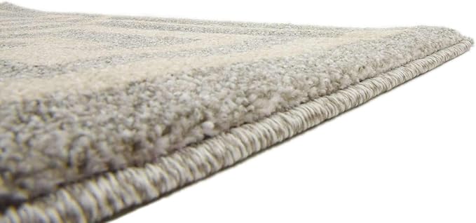 Unique Loom Athens Collection Classic Geometric Modern Border Design Area Rug (3' 3 x 5' 3 Rectangular, Gray/ Beige)