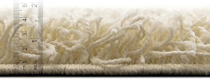 Unique Loom Solid Shag Collection Area Rug (2' 7" x 19' 8" Runner, Pure Ivory)