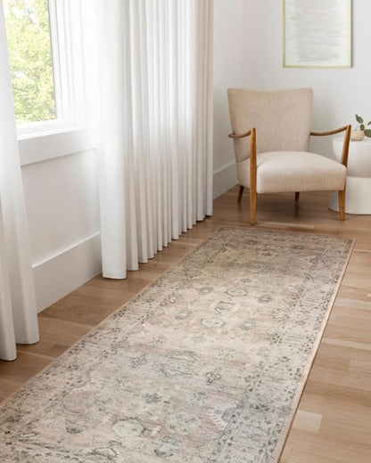 Loloi Hathaway Collection HTH-03 Java/Multi 9'-0" x 12'-0", .25" Thick Area Rug, Soft, Durable, Printed, Modern, Low Pile, Non-Shedding, Easy Clean, Living Room Rug