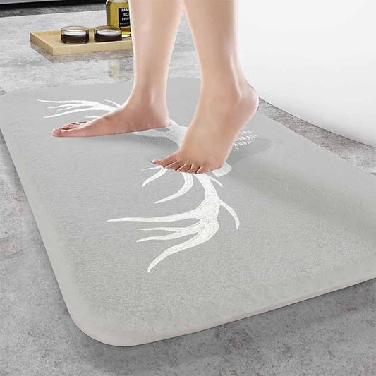 Deer Head Silhouette Bathroom Mat Rugs Microfiber Faux Cashmere Thick Plush Bath Mat Non-Slip Water Absorbent Bath Carpet for Bathtub Bathroom Floor Tub 20 x 30 Inch