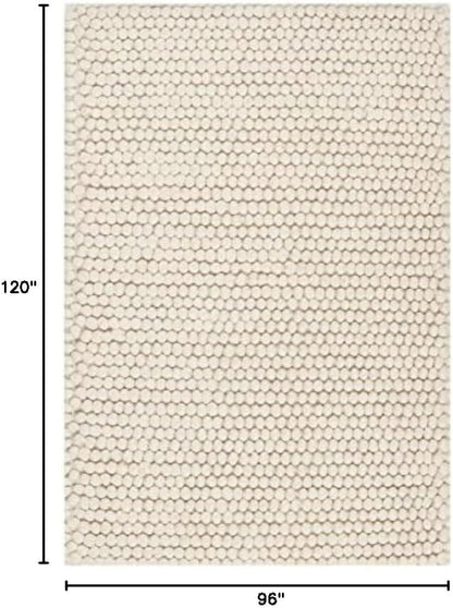 SAFAVIEH Area Rug 8x10 - Natura Collection - Large - Beige, Handmade Wool Blend, Textured Design, Ideal for Living Room, Bedroom, Dining Space (NAT620B)