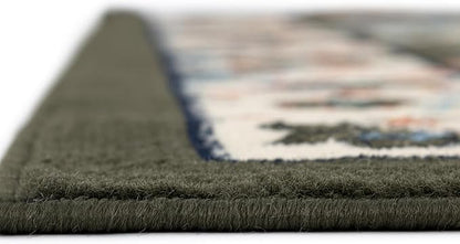 Unique Loom Espahan Collection Area Rug - Cape Cod (2' 2" x 8' 2" Runner, Green/ Black)