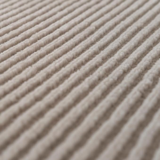 Revival Rugs Stripe 5'3"x8' Washable Area Rug for Living Room Bedroom - 100% Recycled Oeko-TEX Certified, Medium Pile, Taupe