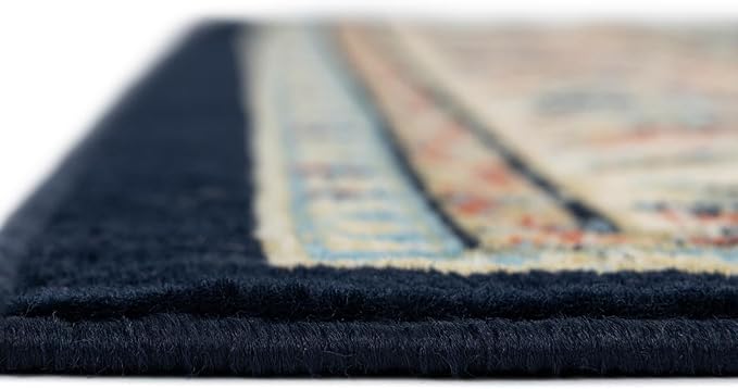 Unique Loom Sialk Hill Collection Area Rug - Washington (7' 10" x 10' Rectangle Navy Blue/Cream)