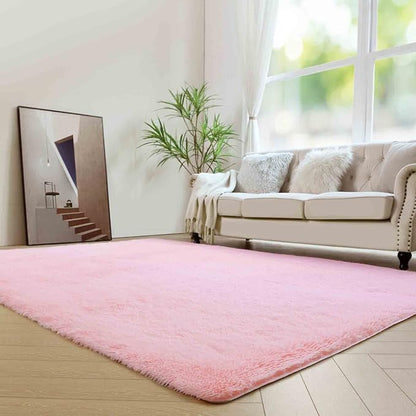 duduta Pink Soft Fluffy Rug 5x8 ft, Shag Fuzzy Plush Rectangle Carpet for Bedroom Nursery Living Room Home Decor