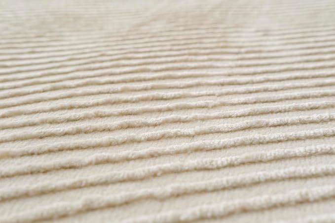 Revival Rugs Record 9'2"x12'2" Washable Area Rug for Living Room Bedroom - 100% Recycled Oeko-TEX Certified, Medium Pile, Beige, Cream