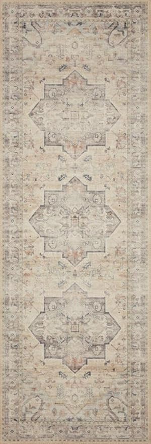 Loloi Hathaway Collection HTH-07 Multi/Ivory 2'-6" x 7'-6", .25" Thick Runner Rug, Soft, Durable, Printed, Modern, Low Pile, Non-Shedding, Easy Clean, Living Room Rug