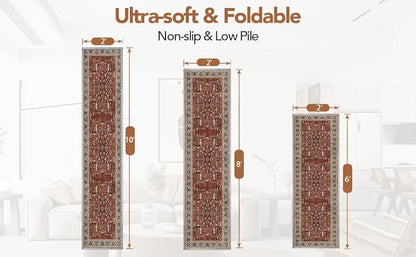 Washable Hallway Runner Rugs 2x8 Stain Resistance Runners for Hallways Kitchen Entrance Non-Slip Runner Rugs Laundry Room Rug