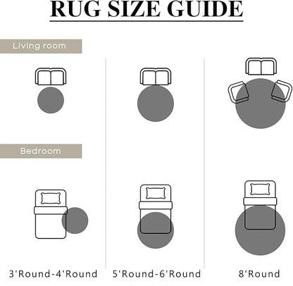 Grey Round Area Rug 6ft Entryway Door Mat Small Circle 6x6 Kitchen Vintage Carpet Non Slip Indoor Bedroom Washable Distressed Floral Retro Accent Throw Rug Office Bathroom