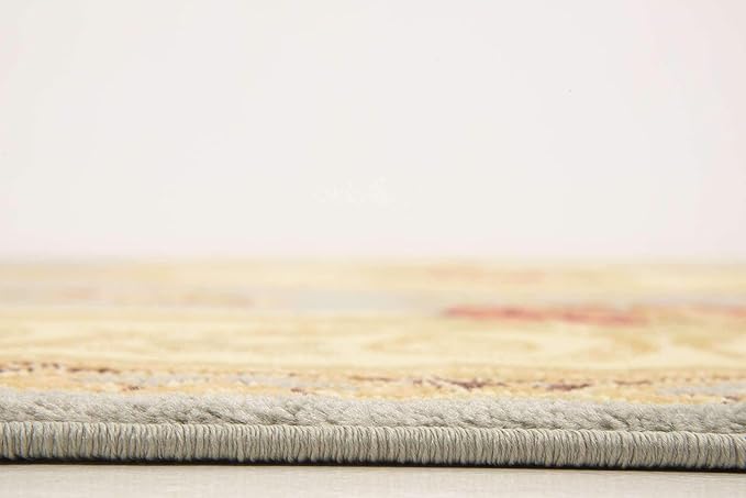Unique Loom Versailles Collection Traditional Classic Floral Motif Area Rug (6' 0 x 6' 0 Square, Slate Blue/ Ivory)