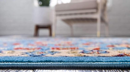 Unique Loom Espahan Collection Area Rug - Cape Cod (9'x 12' Rectangle, Blue/ Black)