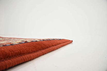 Unique Loom Reza Collection Traditional Persian Style Area Rug, 3 ft x 16 ft 5 in, Terracotta/Ivory