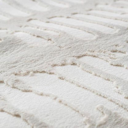Revival Rugs Shell 2'7"x4'11" Machine Washable Area Rug for Kitchen Bedroom - 100% Recycled Oeko-TEX Certified, Medium Pile, Beige, Cream