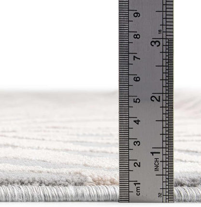 Unique Loom Finsbury Collection Area Rug - Meghan (5' 3" x 8' Oval, Gray and Ivory)
